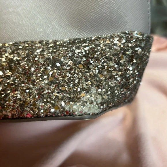 Kate Spade Ina Greta Court Cityscape Satchel Crossbody in Grey/ Glitter - Picture 9 of 11